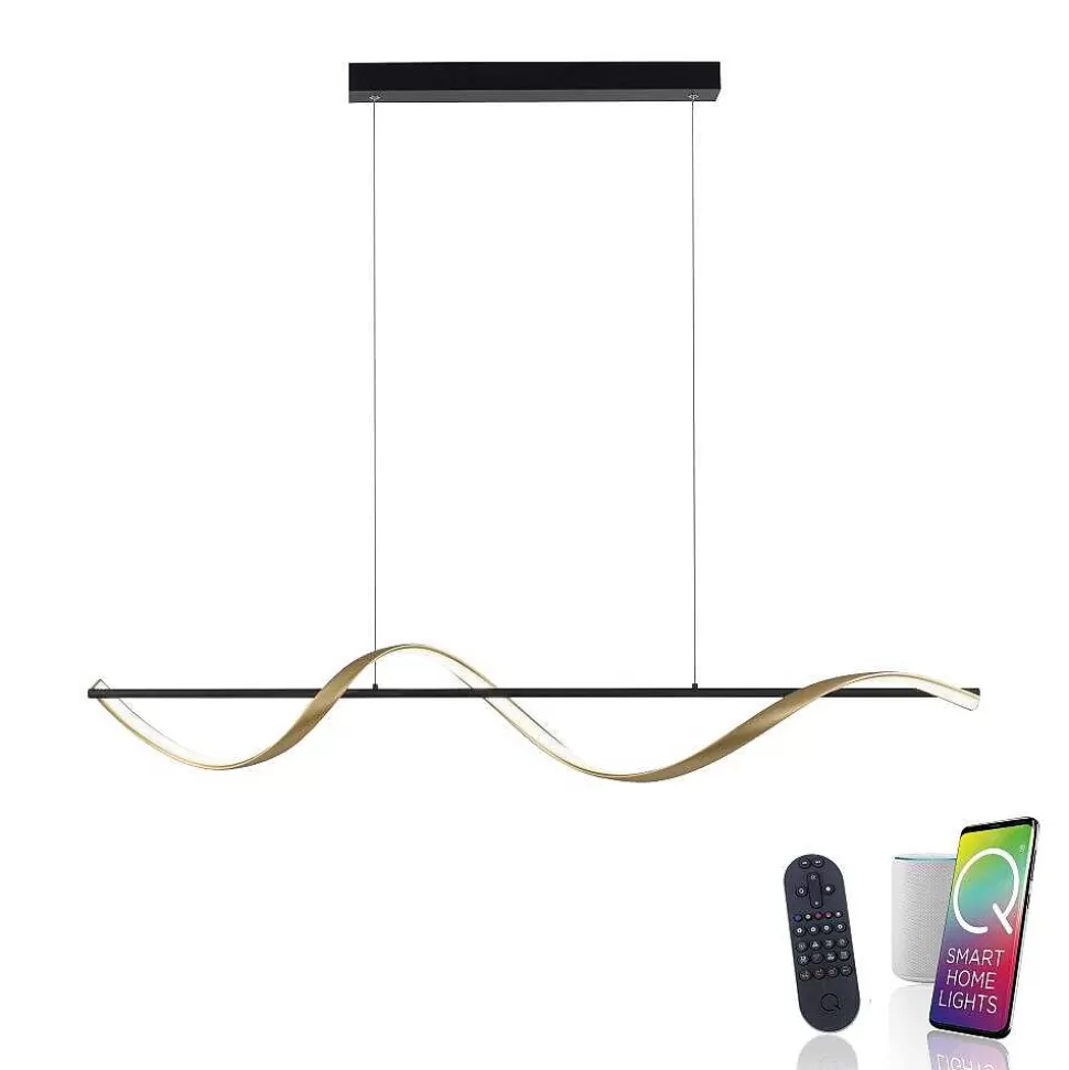 Paul Neuhaus Q-Serie Philips Hue>Suspension Paul Neuhaus Q-Swing Led Anthracite, Or, 1 Lumiere, Telecommandes