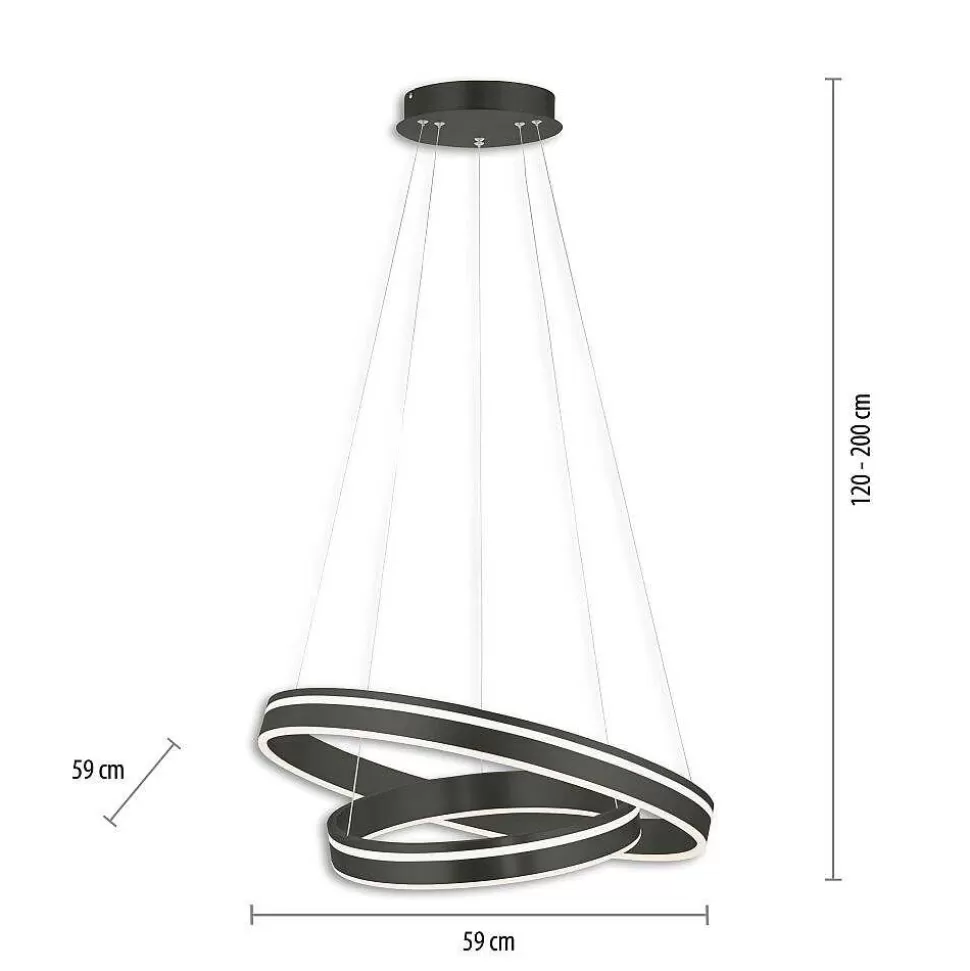 Paul Neuhaus Q-Serie Philips Hue>Suspension Paul Neuhaus Q-Vito Led Anthracite, 1 Lumiere, Telecommandes