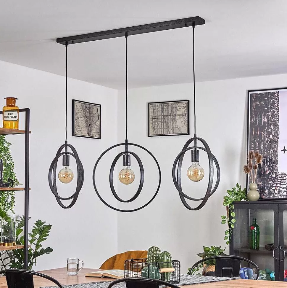 hofstein Suspensions>Suspension Tercel Brun Fonce, Nickel Mat, Noir, 3 Lumieres