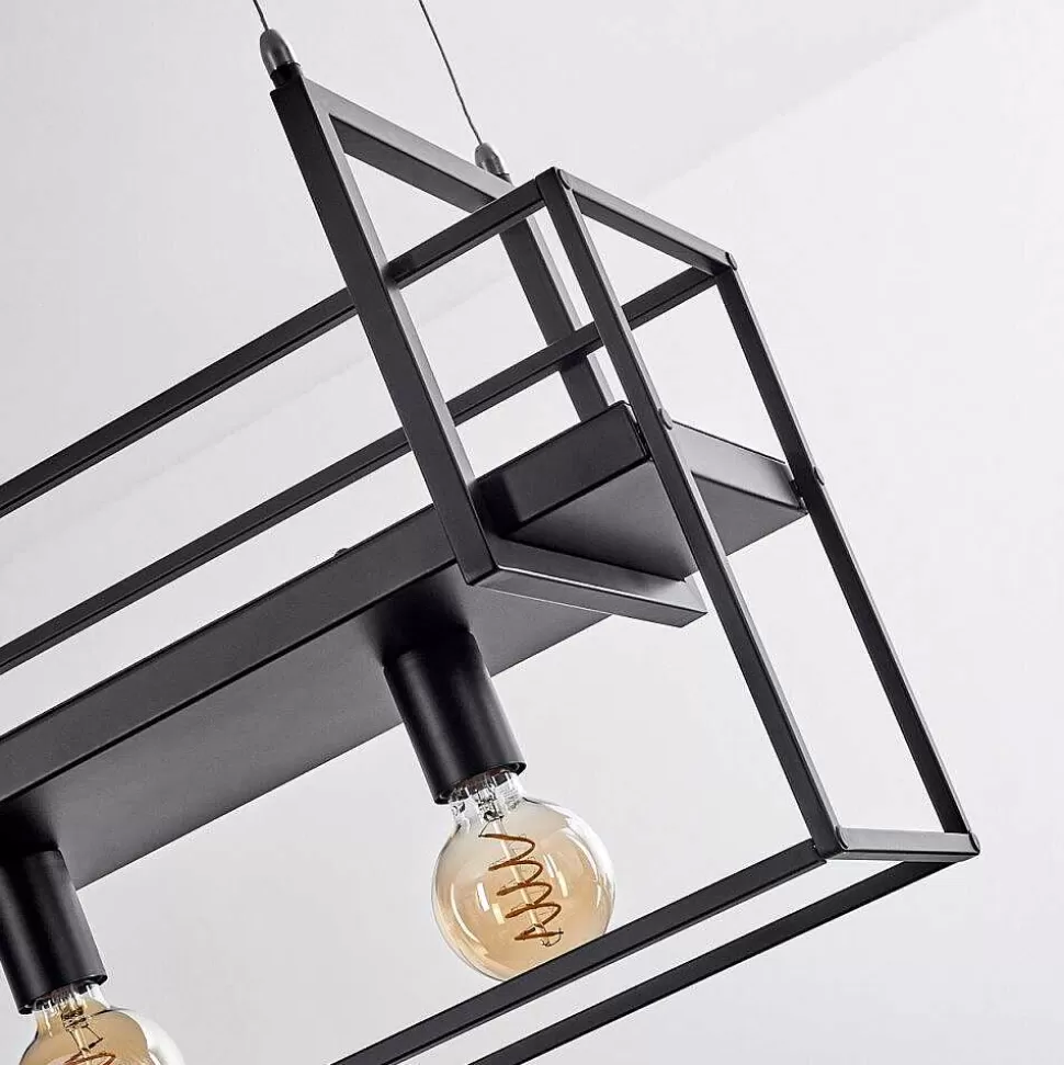 hofstein Style Boho-Chic>Suspension Victorine Chrome, Noir, 3 Lumieres