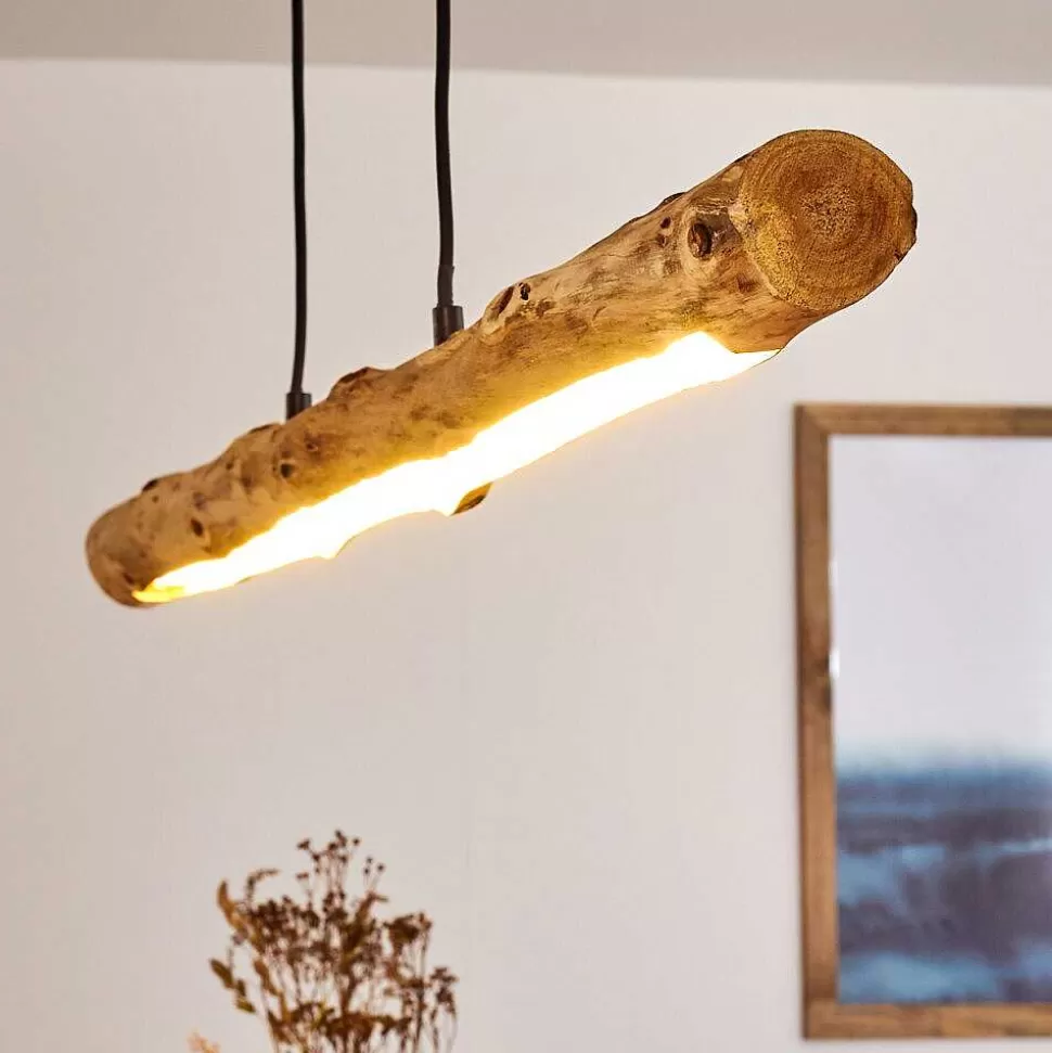 hofstein Suspensions>Suspension Winterthur Led Bois Clair, Noir, 1 Lumiere