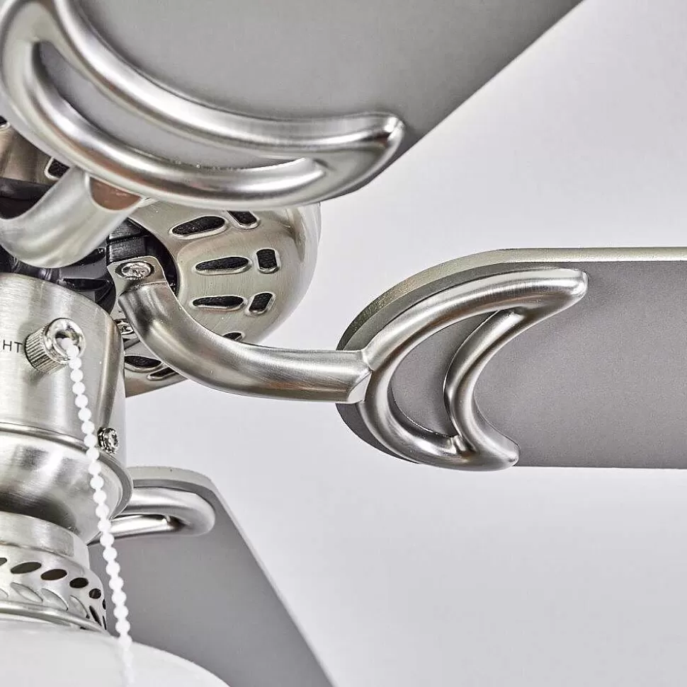 hofstein Plafonniers Et Lustres Ventilateurs>Ventilateur De Plafond Apiao Brun, Couleur Bois, Argente, 1 Lumiere