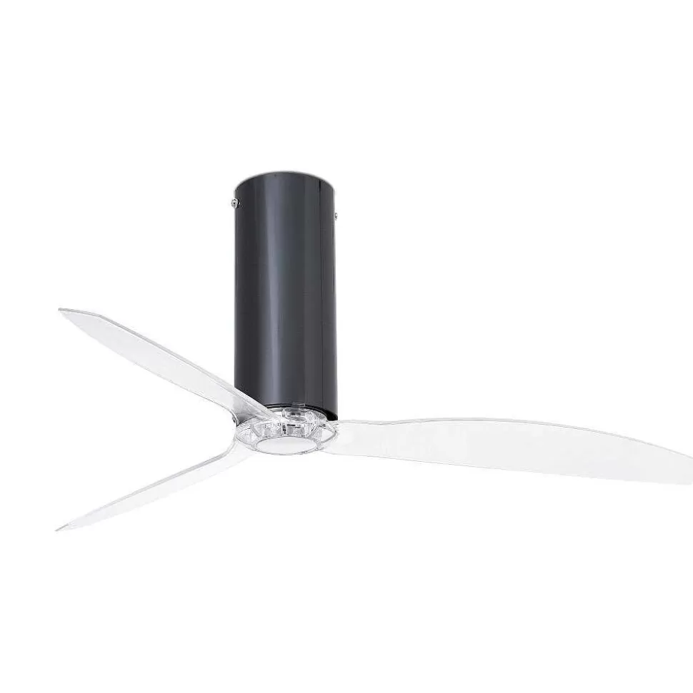Luminaires Faro Barcelona Plafonniers Et Lustres Ventilateurs>Ventilateur De Plafond Faro Barcelona Tube Noir