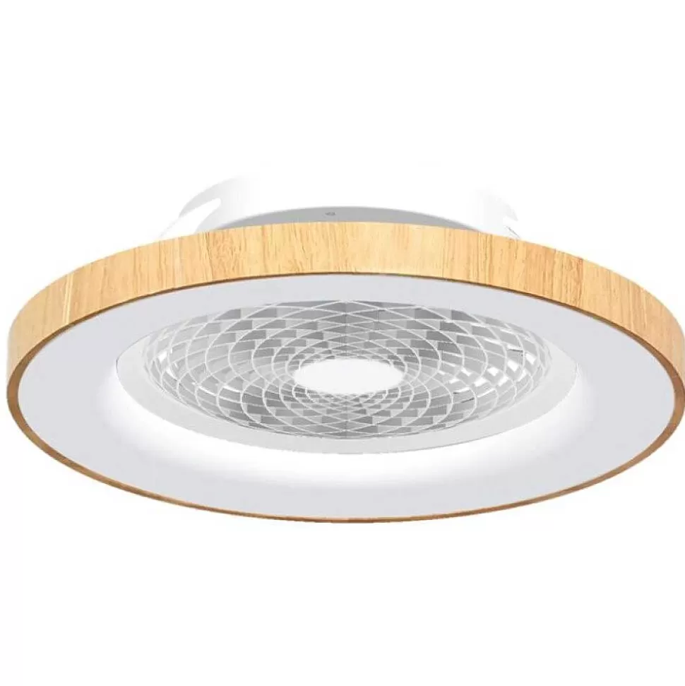 Luminaires Mantra Tuya>Ventilateur De Plafond Mantra Tibet Led Bois Fonce, Blanc, 1 Lumiere, Telecommandes