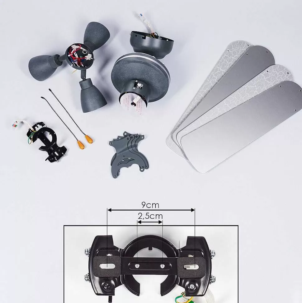 hofstein Plafonniers Et Lustres Ventilateurs>Ventilateur De Plafond Marigliano Gris, Argente