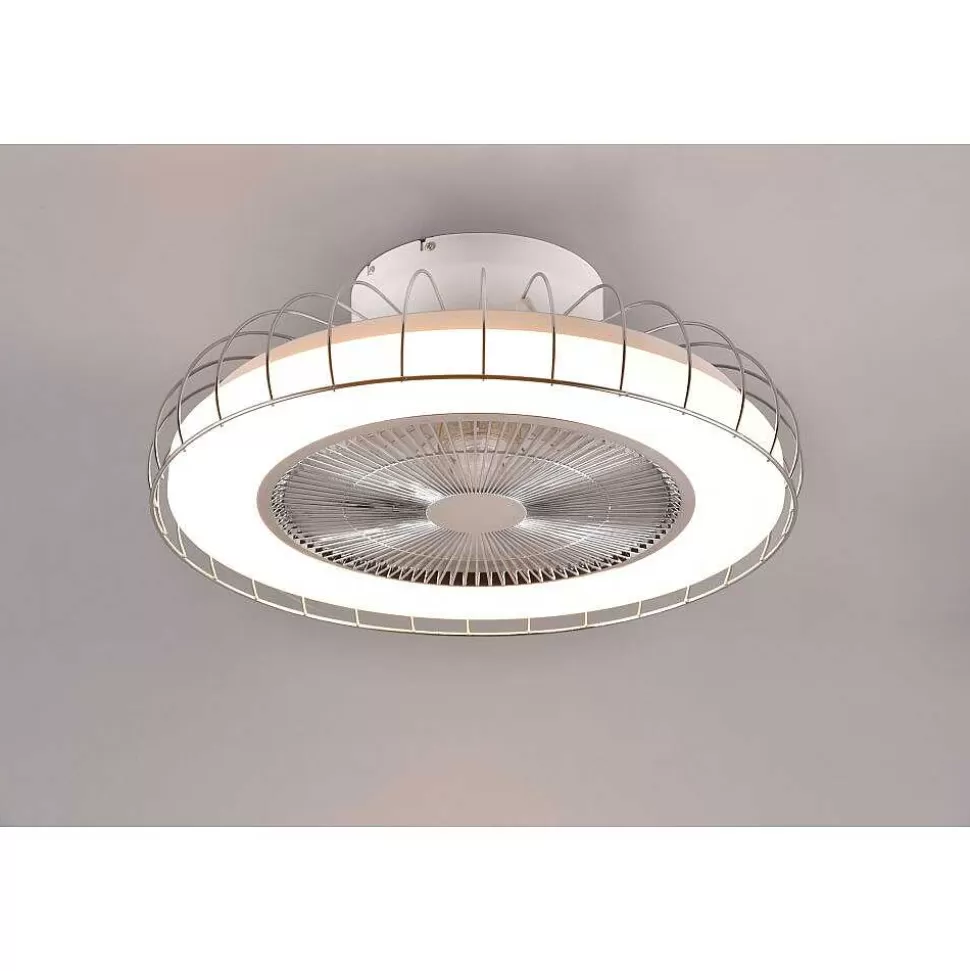 Luminaires Reality Wiz>Ventilateur De Plafond Reality Sandfjord Led Chrome, 1 Lumiere, Telecommandes