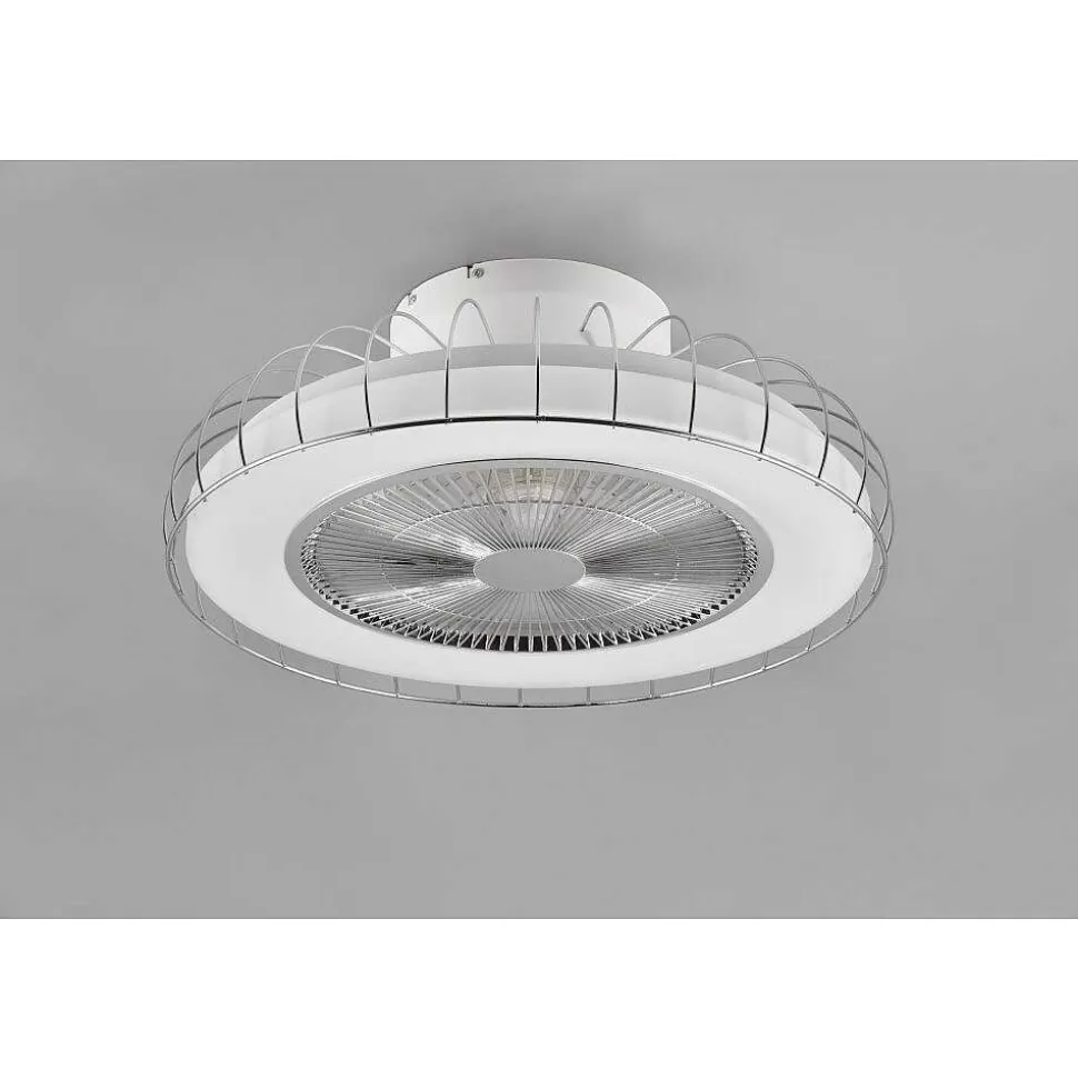 Luminaires Reality Wiz>Ventilateur De Plafond Reality Sandfjord Led Chrome, 1 Lumiere, Telecommandes