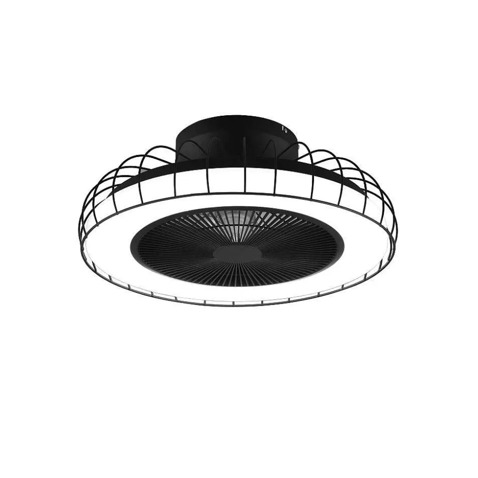 Luminaires Reality Wiz>Ventilateur De Plafond Reality Sandfjord Led Noir, 1 Lumiere, Telecommandes