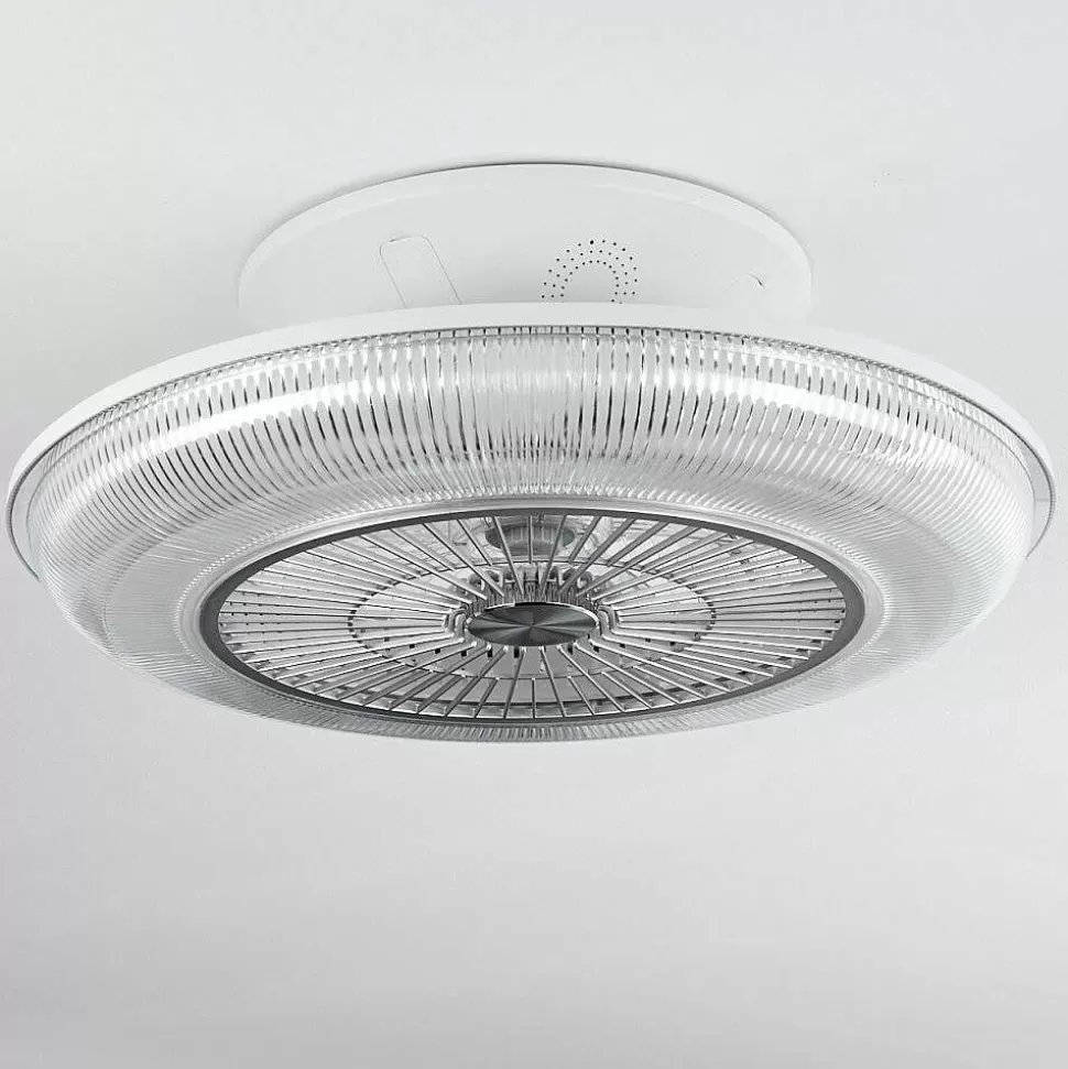 hofstein Plafonniers Et Lustres Ventilateurs>Ventilateur De Plafond Riccione Led Blanc, 1 Lumiere, Telecommandes, Changeur De Couleurs