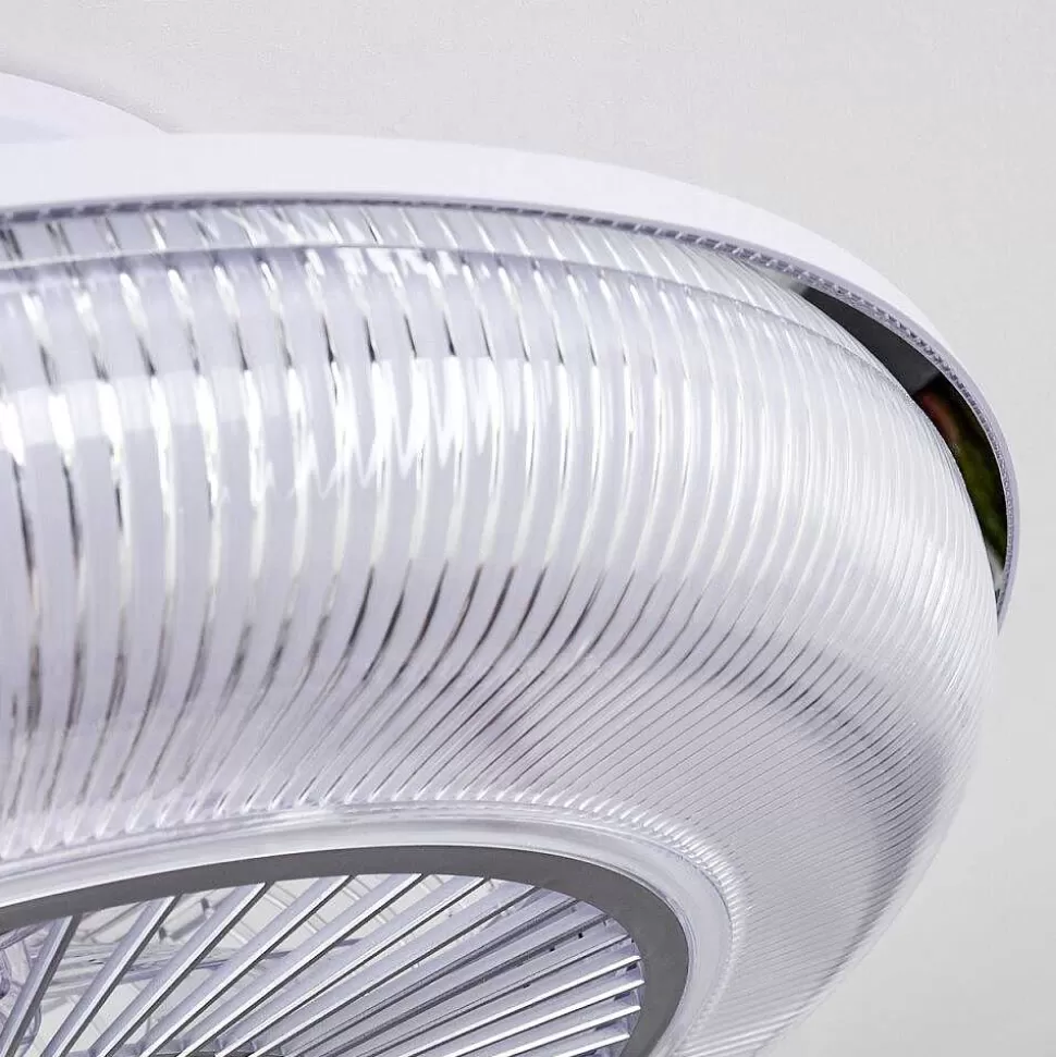 hofstein Plafonniers Et Lustres Ventilateurs>Ventilateur De Plafond Riccione Led Blanc, 1 Lumiere, Telecommandes, Changeur De Couleurs