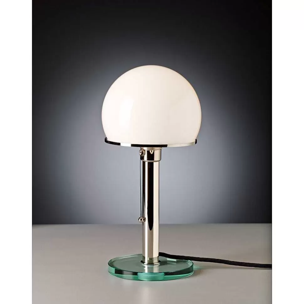 Luminaires Tecnolumen Lampes Designers>Wagenfeld 25 Tecnolumen Lampe A Poser Nickel Mat, Transparent, 1 Lumiere